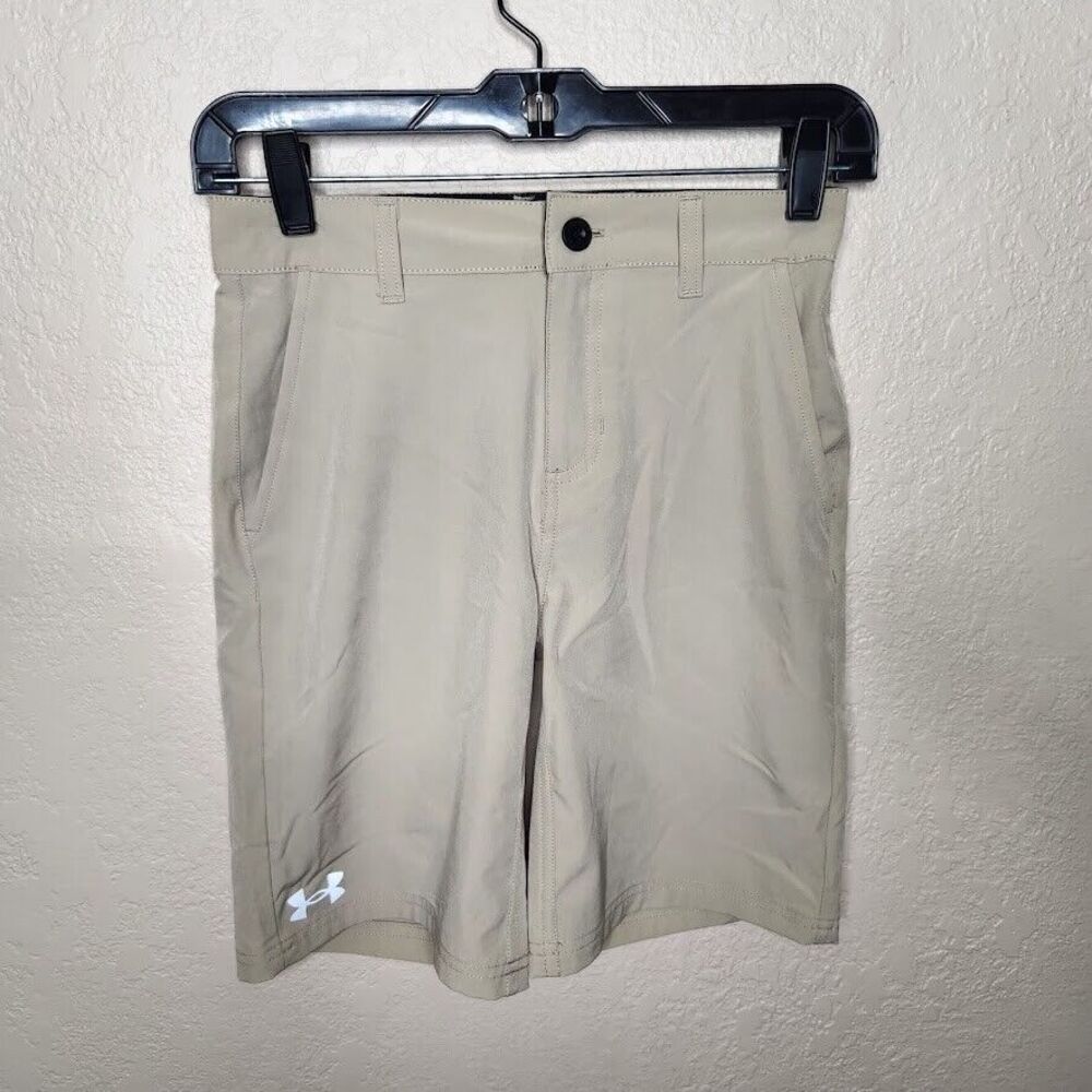 UNDER AMOUR BOYS Size 10 Brown Showdown HeatGear Golf Shorts Lightweight